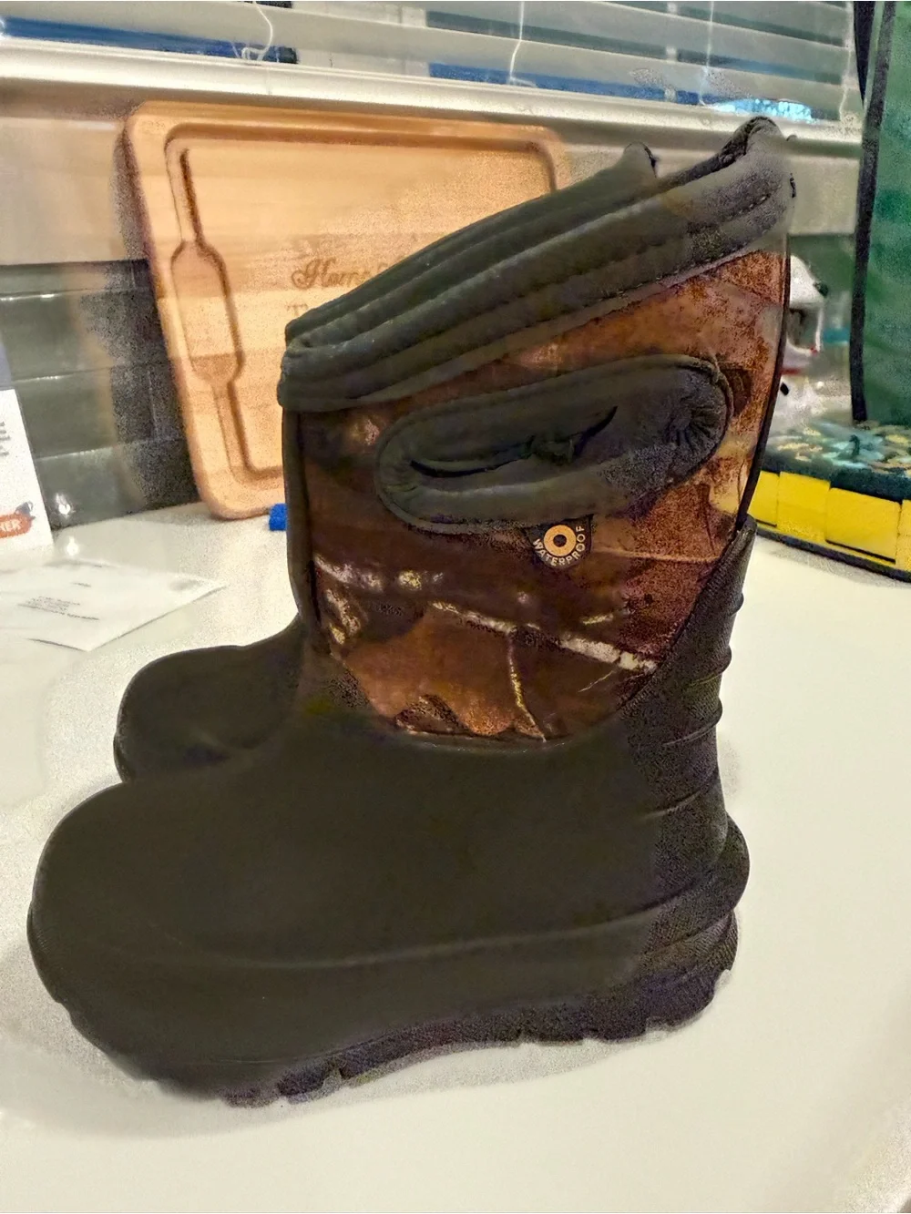 Kids Waterproof Winter Boots in Brown and Black Little Kids 7